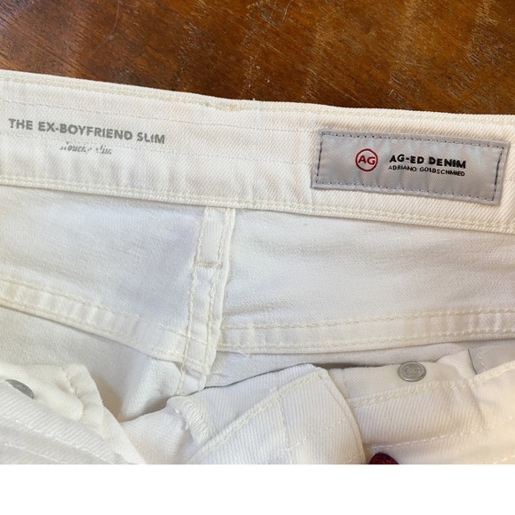 AG Adriano Goldschmied The Ex Boyfriend Slouchy Slim White Denim Jeans 27X28 EUC - Picture 7 of 12